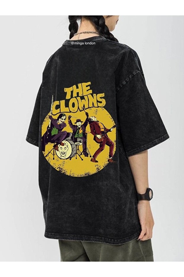 The Clowns Front/Back Printed Washable Oversize T-Shirt - Mingalondon