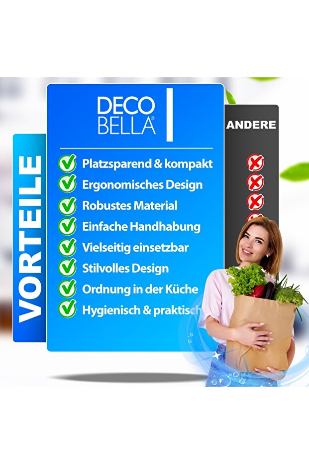 Gemüseboxen 2 Stück | 29x21,5x15,9 cm | Kühlschrank Aufbewahrungsboxen - 7