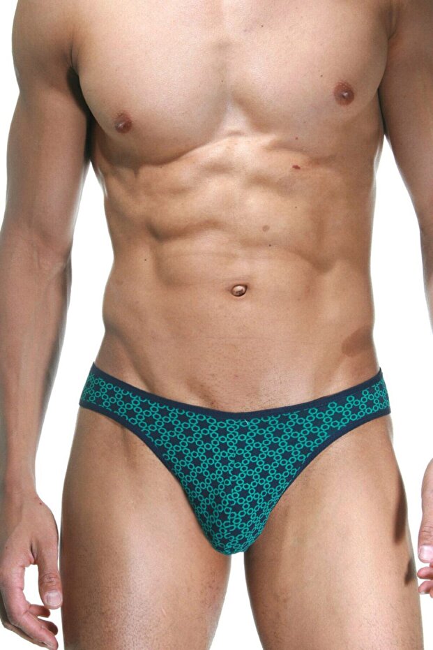Erkek Desenli Yeşil Tanga String 6620 - 1
