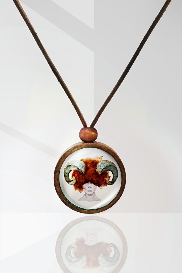 Aries Horoscope Wooden Necklace