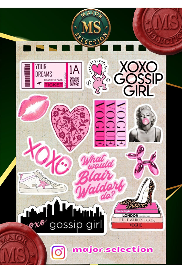 Gossip Girl Themed Sticker Set Laptop Tablet Phone Agenda Bullet Journal Sticker Model 3