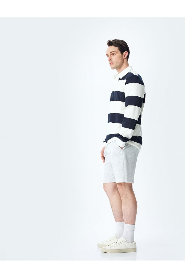Regular Fit Cepli Mini Beli Bağcıklı Şort - 1