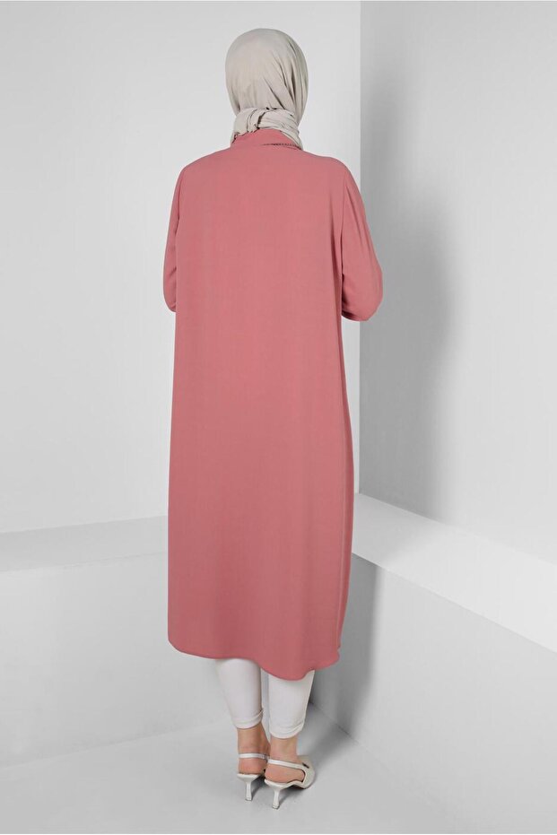 ÇİÇEK DESENLİ GÖMLEK YAKA UZUN TUNİK 43790 - 3