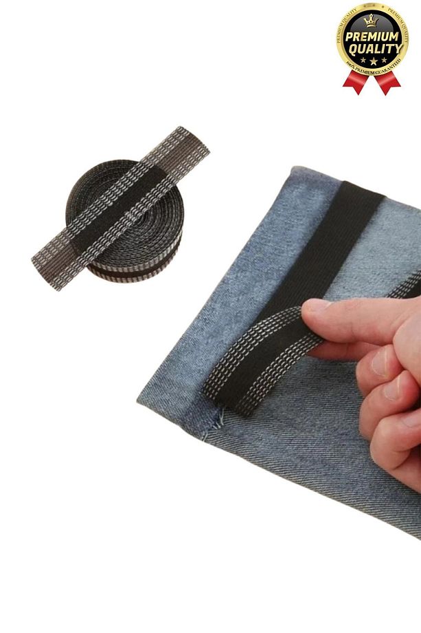 Dayanıklı Polyester Esnek Kendinden Yapışkanlı Pantolon Kumaş Kıvırma Yapıştırma Bandı Şeridi-3 Adet - 3