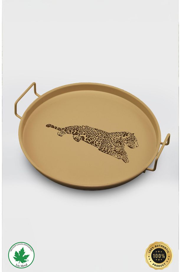 24cm Metal Kulplu Tepsi, Çay Tepsisi, Kahve Tepsisi, İkram Tepsisi Keyif Tepsisi Küçük Boy Tepsi Cap - 5