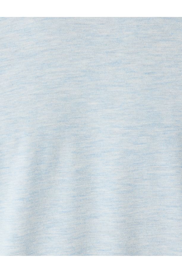 Kısa Kollu Bisiklet Yaka Regular Fit Pamuk Karışımlı Basic Tişört - 6