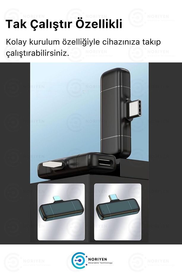 Şarj Kutulu Pro Model Type C Girişli Yaka Mikrofonu Influencer Youtuber Tiktok İçin Mini Mikrofon - 7