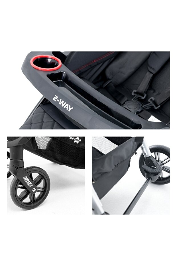 2-Way Çift Yönlü Bebek Arabası – Strom Grey - 7