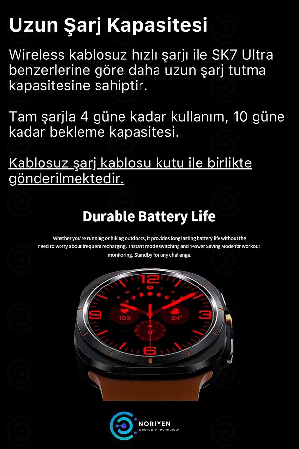 Yeni Nesil Premium Amoled Ekran Full Hd Spor Sağlık Sensör Ios Android Uyumlu Sk7 Ultra Akıllı Saat - 6