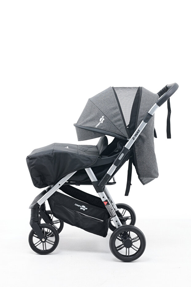2-Way Çift Yönlü Bebek Arabası – Strom Grey - 5
