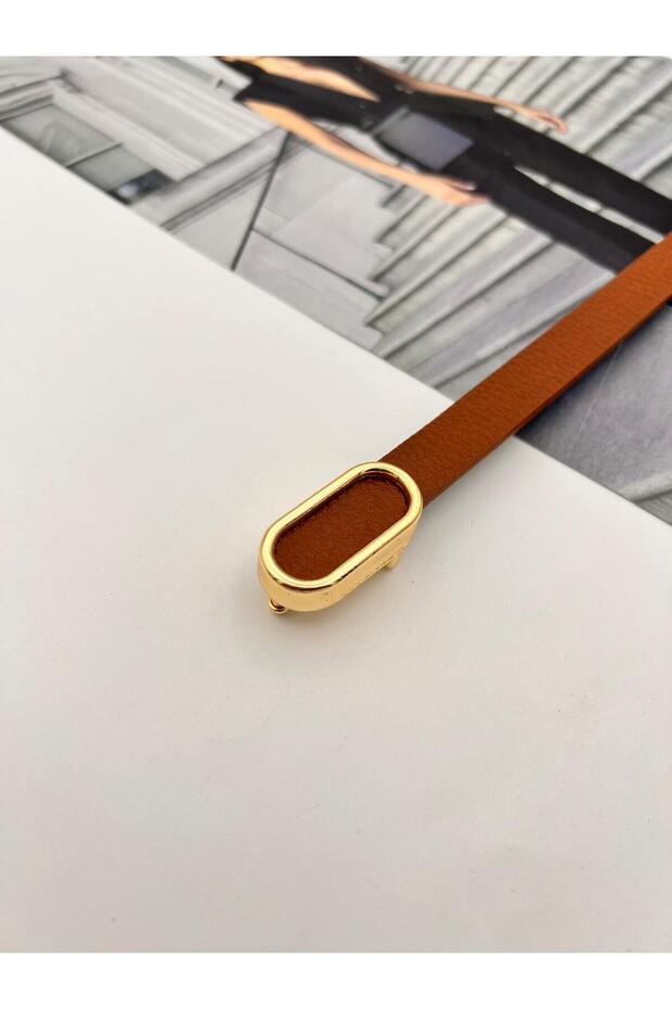 Imported Oval Gold Buckle Thin Women Belt Trouser Belt Dress Belt Shirt Belt Coat Belt