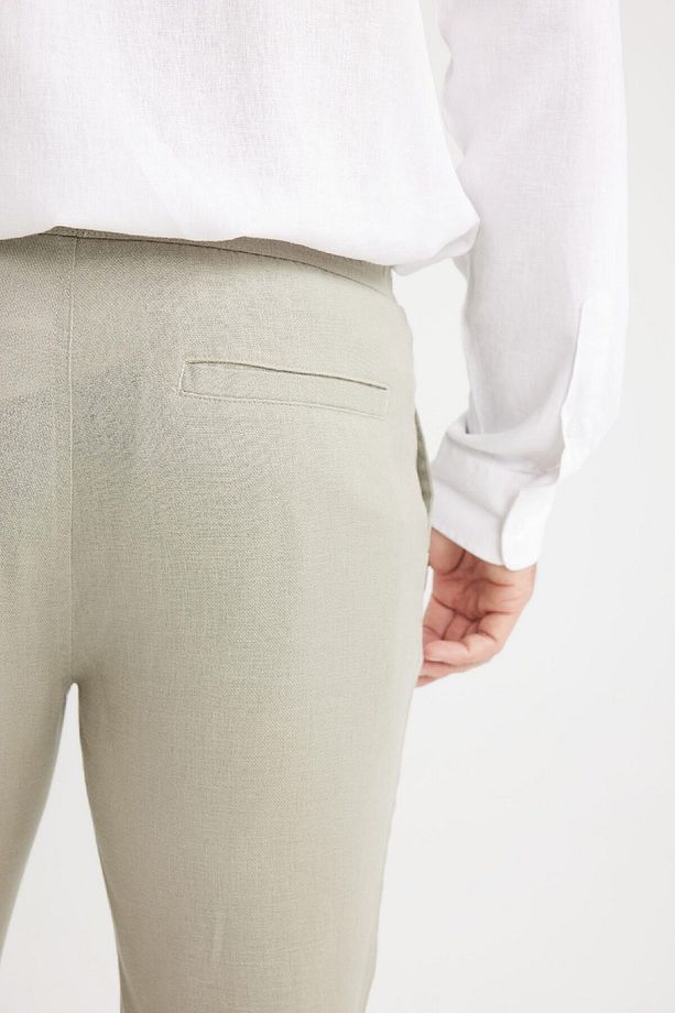 Yazlık Jogger Keten Düz Paça Pantolon D7542AX25SP - 6