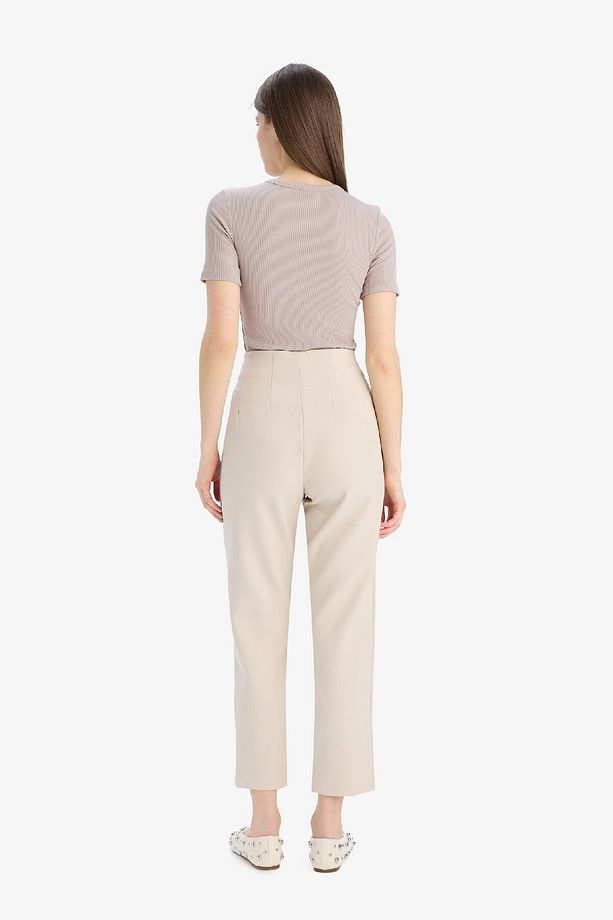 Carrot Fit Crop Kumaş Pantolon Fermuarlı Yüksek Bel Dar Paça C2466ax25sp - 6