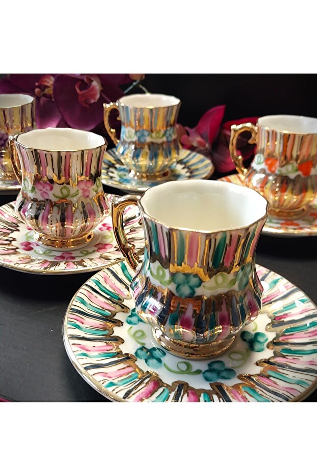 Y.Mostal Line Six Person Coffee Cup Set