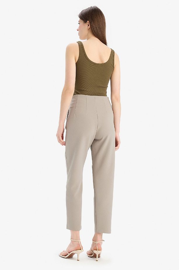 Carrot Fit Crop Kumaş Pantolon Fermuarlı Yüksek Bel Dar Paça C2466ax25sp - 7