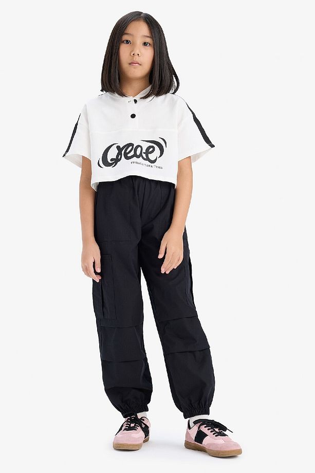 Kız Çocuk Paraşüt Kargo Jogger Paça Pantolon E0162A825SM - 2