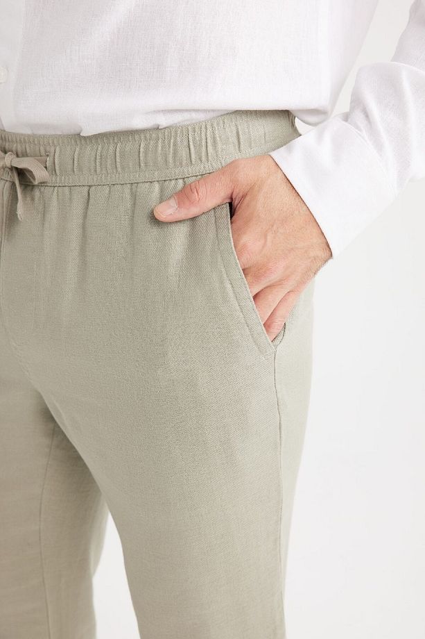 Yazlık Jogger Keten Düz Paça Pantolon D7542AX25SP - 5