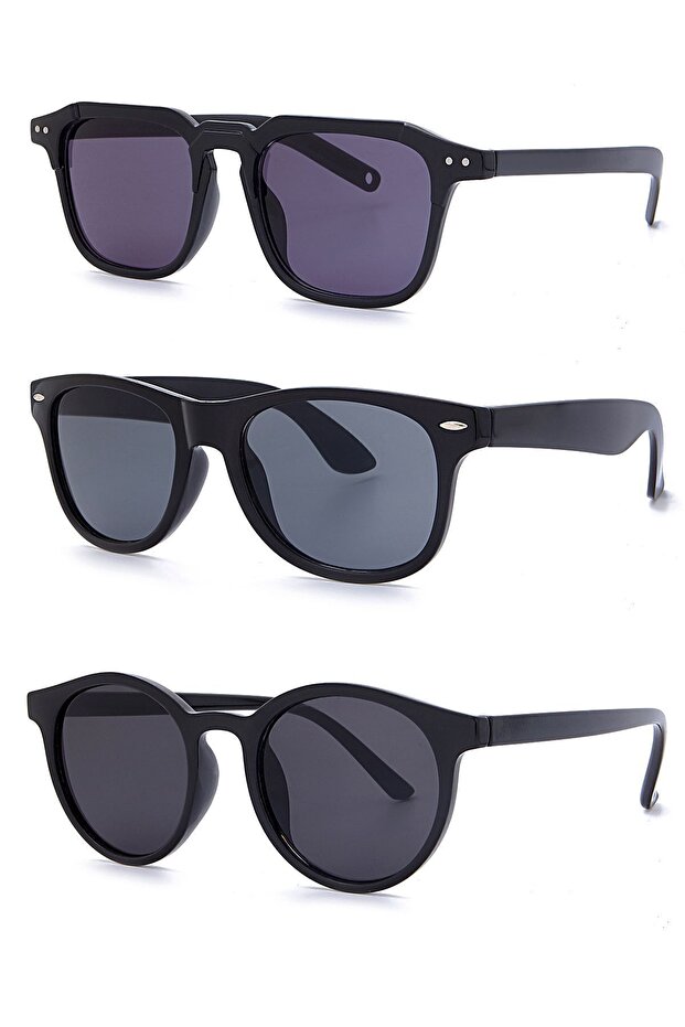 Modalucci 3'lü Set Unisex Güneş Gözlüğü.