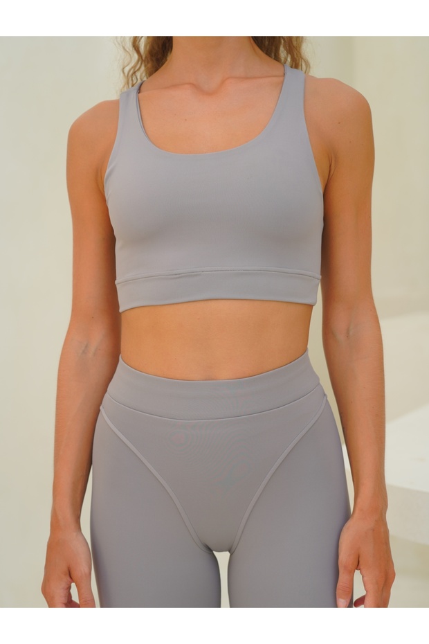 Kratos Basic Spor Gri Crop - 6