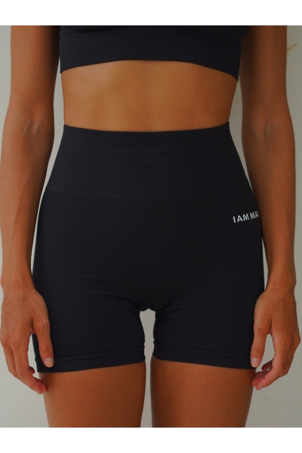 Rufus Siyah Büzgü Detay Şort - 4