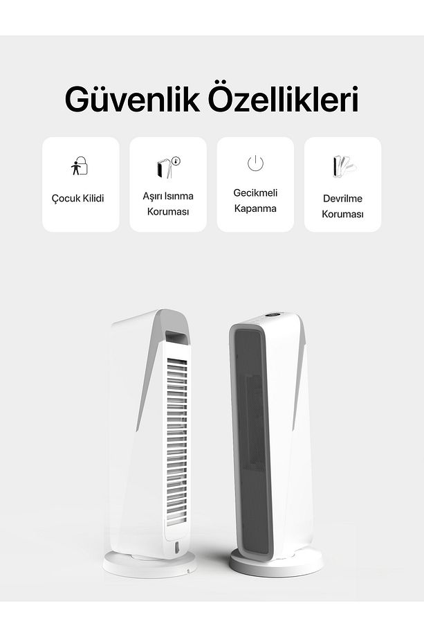 Akıllı Hava Isıtıcı 2000w Sesli Kontrol Alexa, Google Home Wi-fi Mobil App Fanlı Isıtıcı X7440 - 8
