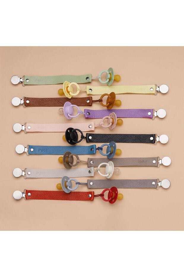 Organik Deri Emzik Askısı - Dark Oak - 4