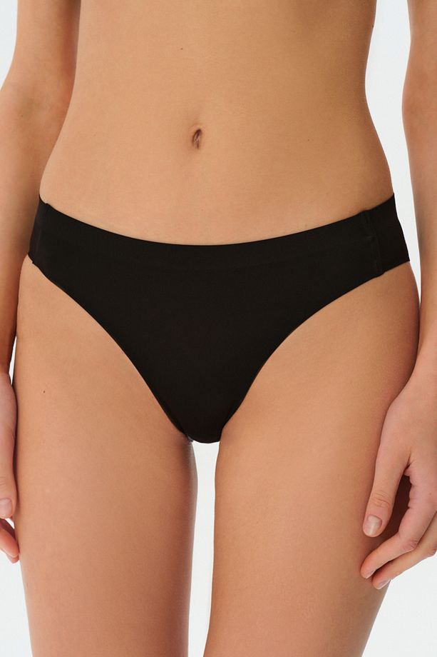 Kadın Siyah Invisible String Külot - 1