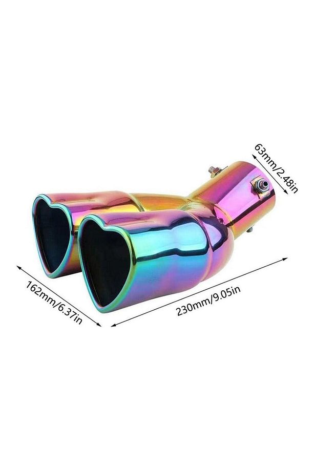 Kalpli Krom Egzoz Ucu Çiftli Rainbow - 2