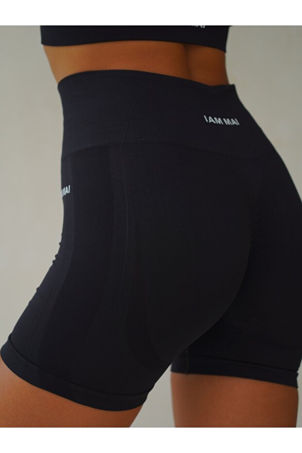 Rufus Siyah Büzgü Detay Şort - 7