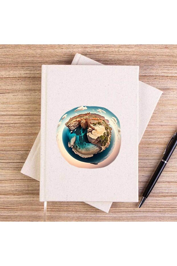 Planet Unlined Canvas Notebook - 1