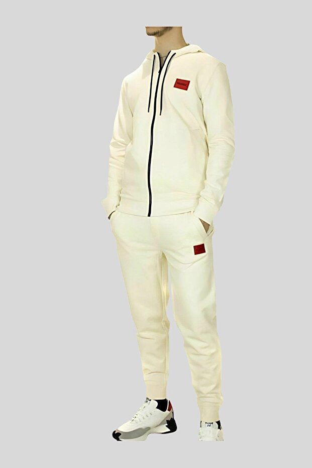 Regular Fit Erkek Spor Pantolon Beyaz - 5