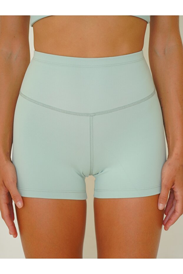 Samadhi Dikiş Detay Kısa Mint Şort - 7