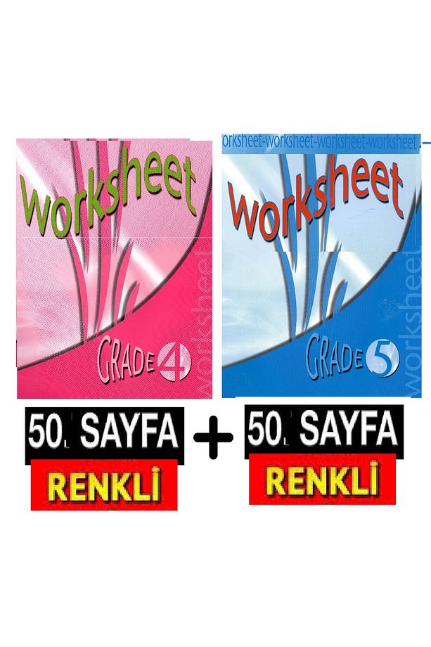 4. ve 5. Sınıf  2 adet  ingilizce Alıştırma Worksheets / Test  Kitabı Sınavlara hazırlık - ilkokul - 1