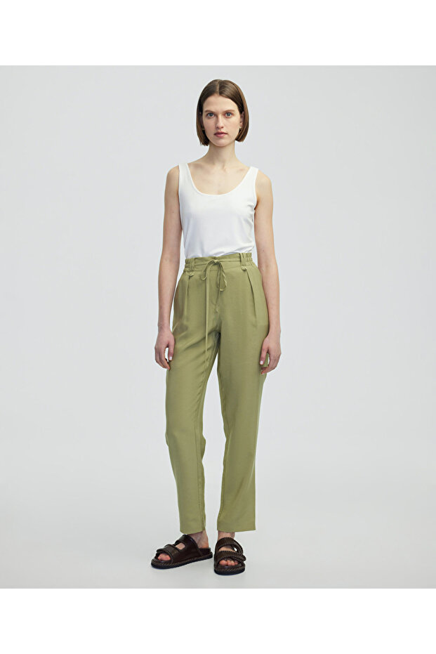 Elastik bel carrot fit pantolon - 1