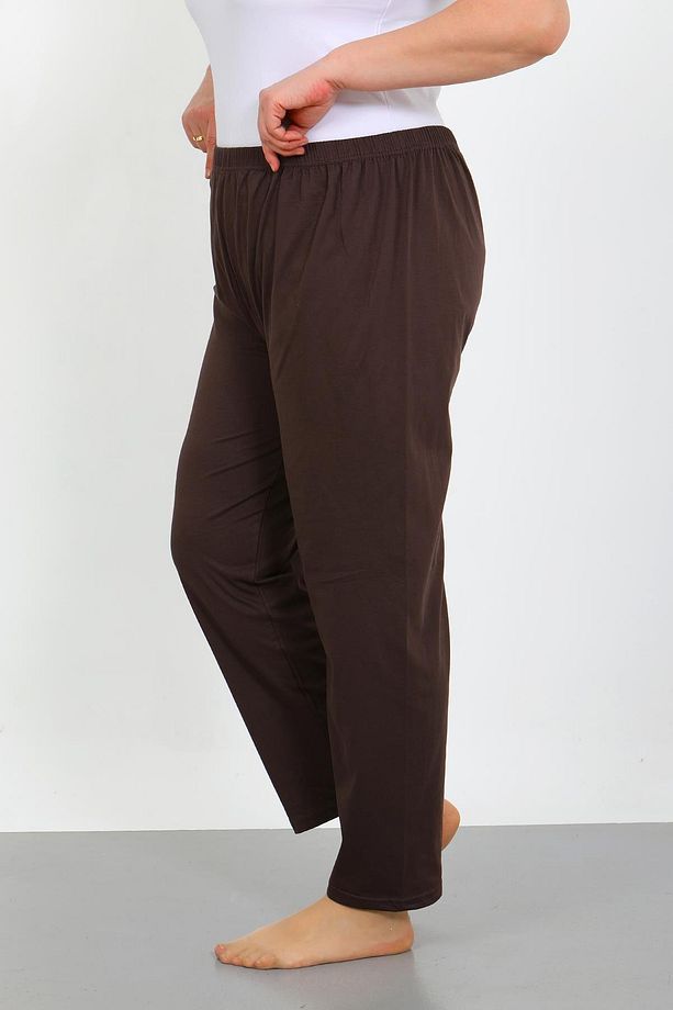 Kadın Büyük Beden Kahve Tek Alt Pijama 27555 - 3
