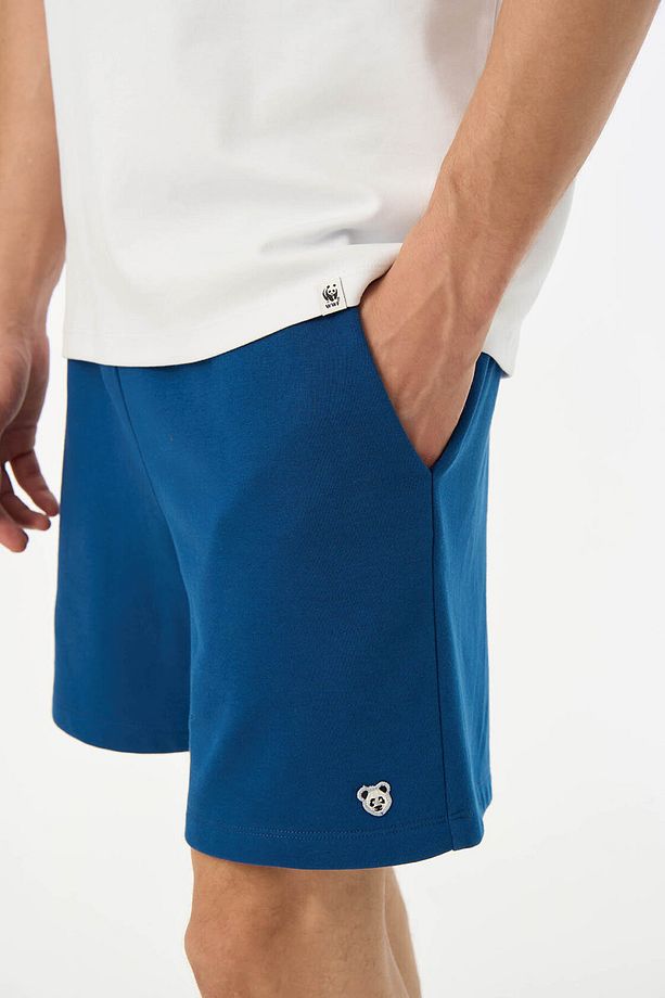 Panda Soft Fleece Erkek Şort - Lacivert - 2