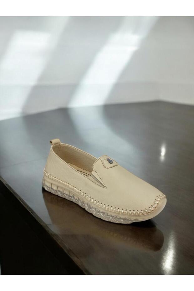 Women's Inner and Outer Genuine Leather Laceless Poly Sole Orthopedic Daily Shoes