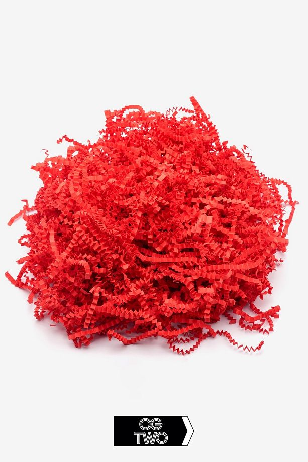 Premium Zig Zag Kırpık Kağıt Hediye Kutusu Süsleme Için Dolgu Pelur Kırpıntı 50 gr Kağıt Kırmızı - 6