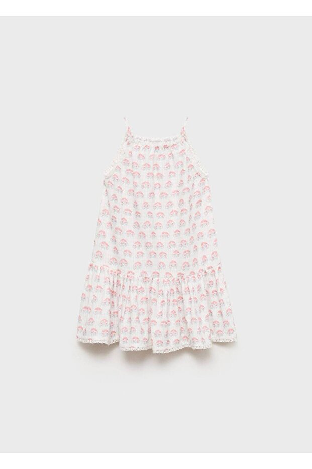 Çiçek işlemeli askılı elbise - 3