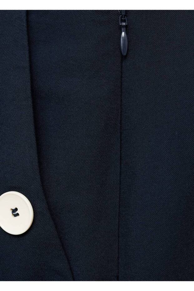 بنطال بقصة مستقيمة بأزرار متباينة - 8