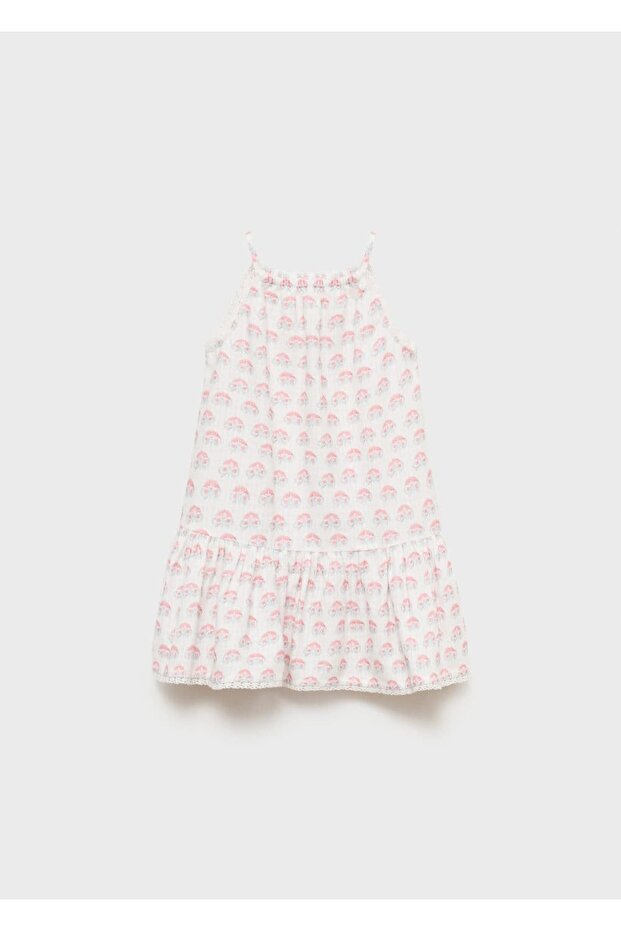 Çiçek işlemeli askılı elbise - 2