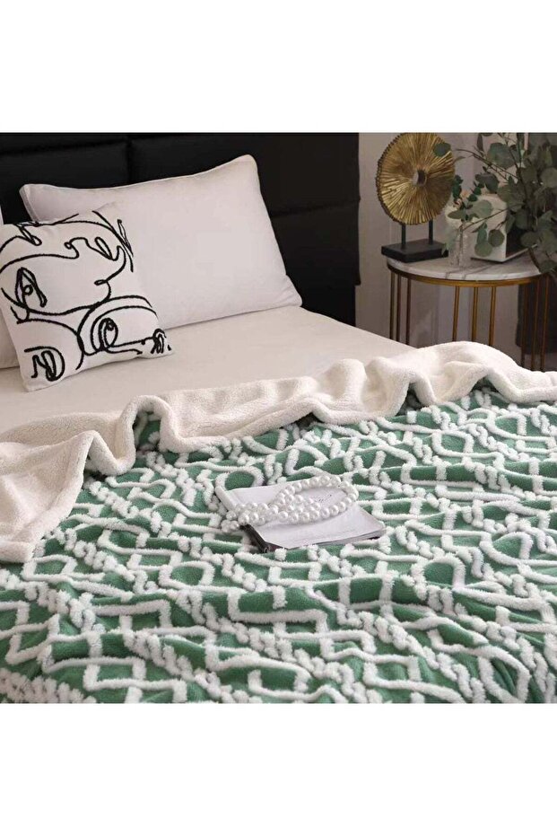 Bell SOFT & LUXURIOUS 200 X 230 CM GREEN EMBOSSED BLANKET