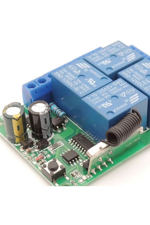 Kablosuz Rf Uzaktan Kumandalı 4 Kanallı 220V Röle Kartı Set 433 Mhz Garaj Kapısı Kontrolcüsü - 7