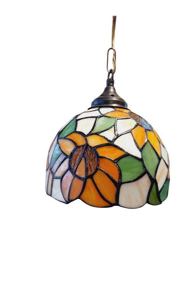 vitray avize tekli sarkıt tavan lambası 20cm çap - 2