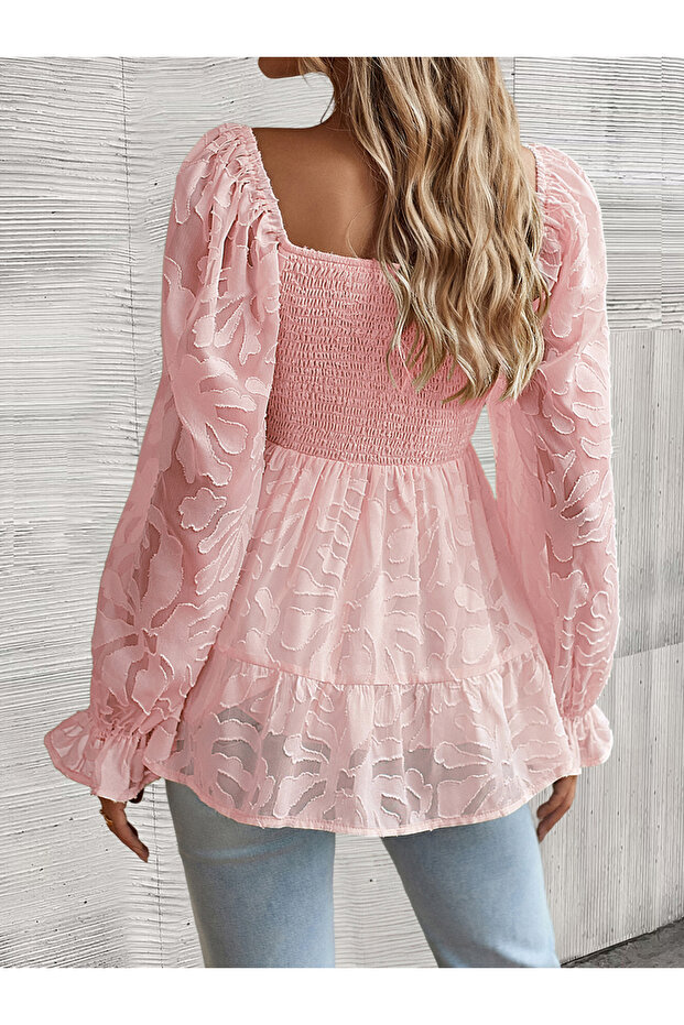 بلوزة سادة بتفاصيل دخانية - 3