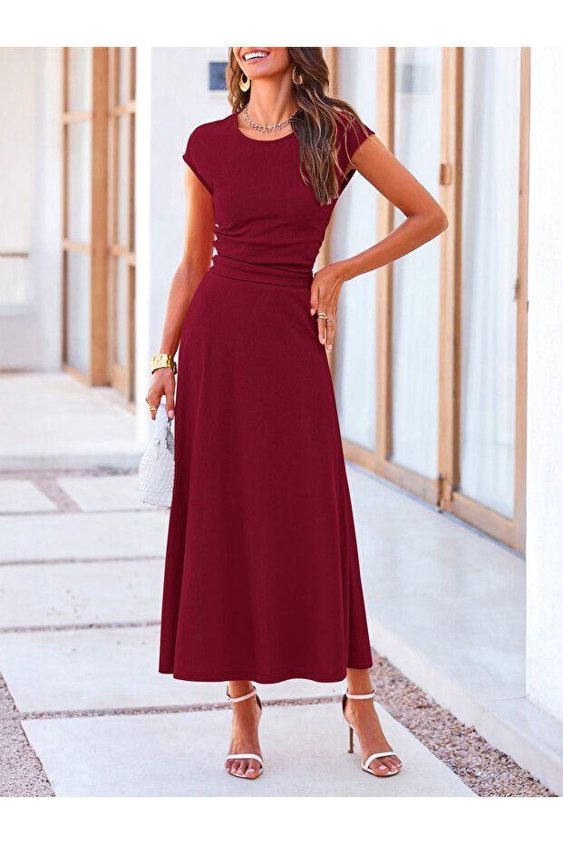 طقم تيشيرت سادة وتنورة ماكسي - 1