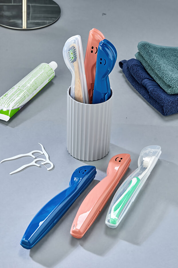6Pcs Travel Type Toothbrush Container, Hygienic Storage Box - 6