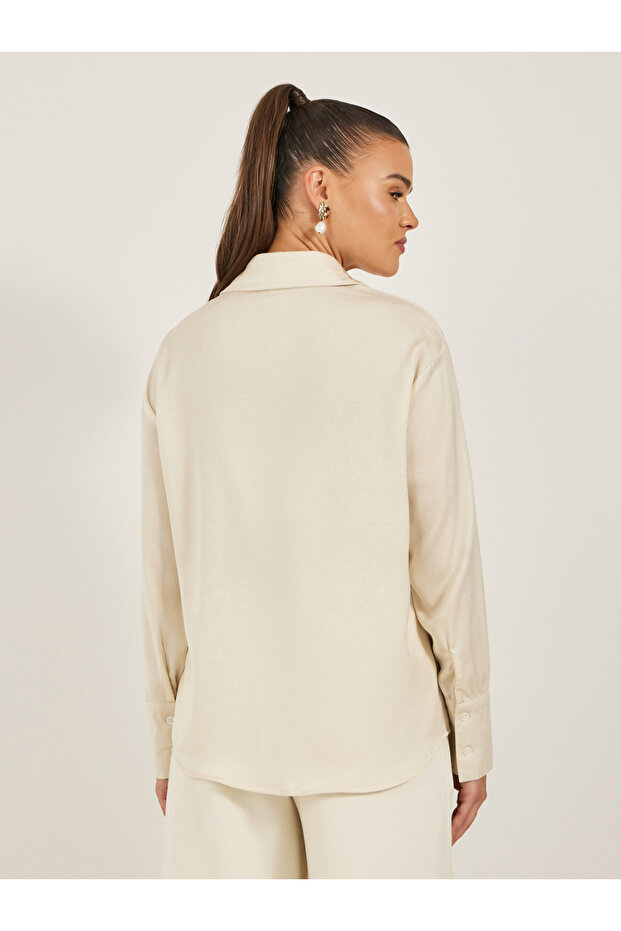 Solid Buttoned Down Spread Collar Shirt - 5