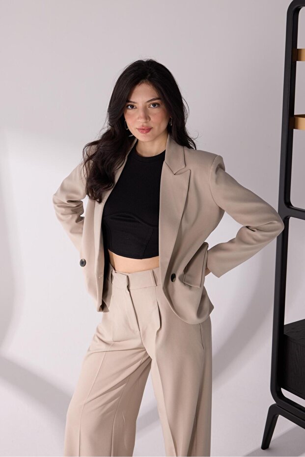 Kruvaze  Blazer Bej - 5