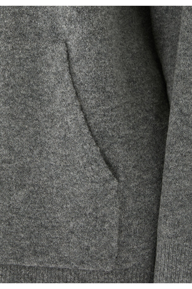 Yün ve Kaşmir Karışımlı Triko Kapşonlu Sweatshirt - 4